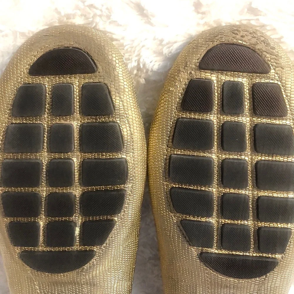 RALPH LAUREN (CARLEY) LEATHER LIZARD PRINT FLAT MOCCASIN DRIVERS 🤩 - Picture 5 of 12